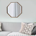 Specchio da parete e d'accento ottagonale Bastian 28"x28" Howard Elliott: Oro antico, cornice in ferro, pronto per essere appeso