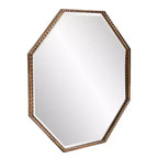 Specchio da parete e d'accento ottagonale Bastian 28"x28" Howard Elliott: Oro antico, cornice in ferro, pronto per essere appeso