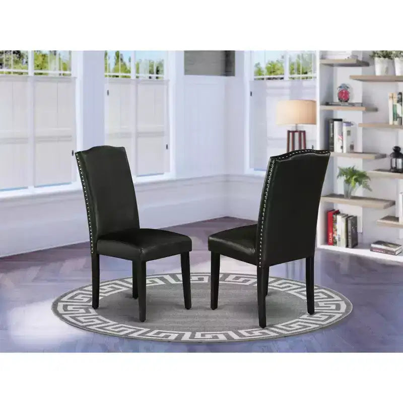 HomeStock Artisanal Attic Set di 2 sedie Parson in pelle