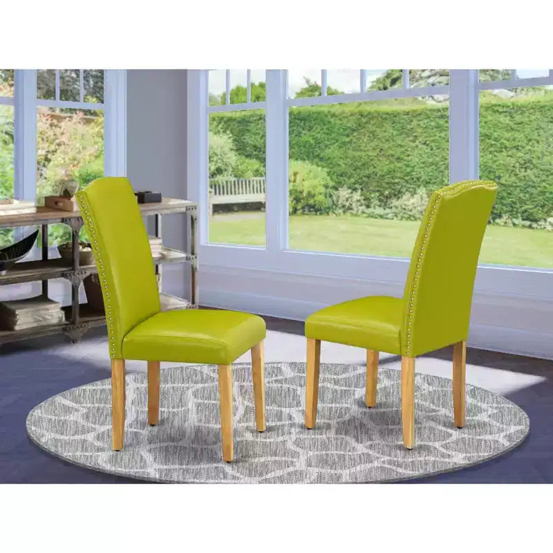 HomeStock Artisanal Attic Set di 2 sedie Parson in pelle