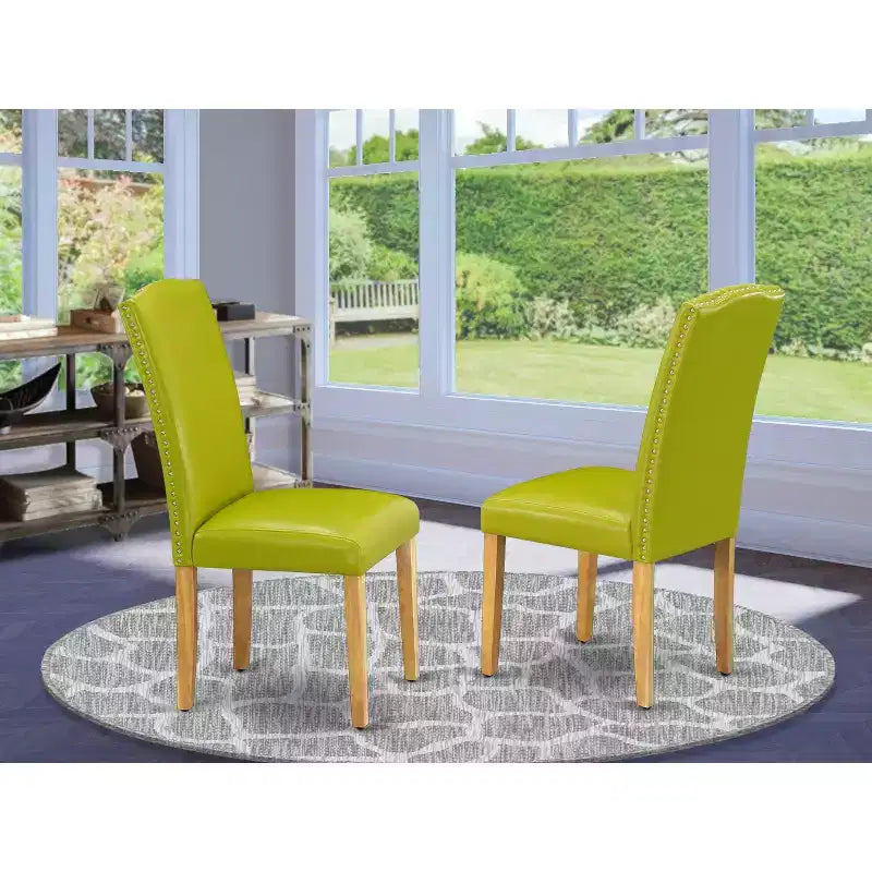 HomeStock Artisanal Attic Set di 2 sedie Parson in pelle