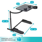 Stander Wonder Tray, Vassoio TV Girevole Regolabile e Scrivania per Laptop con Portabicchieri e Supporti per Laptop, XL, Nero