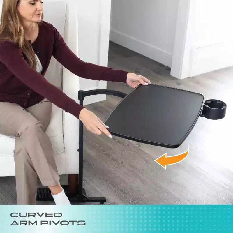 Stander Wonder Tray, Vassoio TV Girevole Regolabile e Scrivania per Laptop con Portabicchieri e Supporti per Laptop, XL, Nero