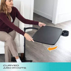 Stander Wonder Tray, Vassoio TV Girevole Regolabile e Scrivania per Laptop con Portabicchieri e Supporti per Laptop, XL, Nero