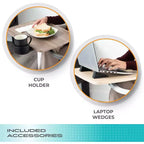 Stander Wonder Tray, Vassoio TV Girevole Regolabile e Scrivania per Laptop con Portabicchieri e Supporti per Laptop, XL, Nero