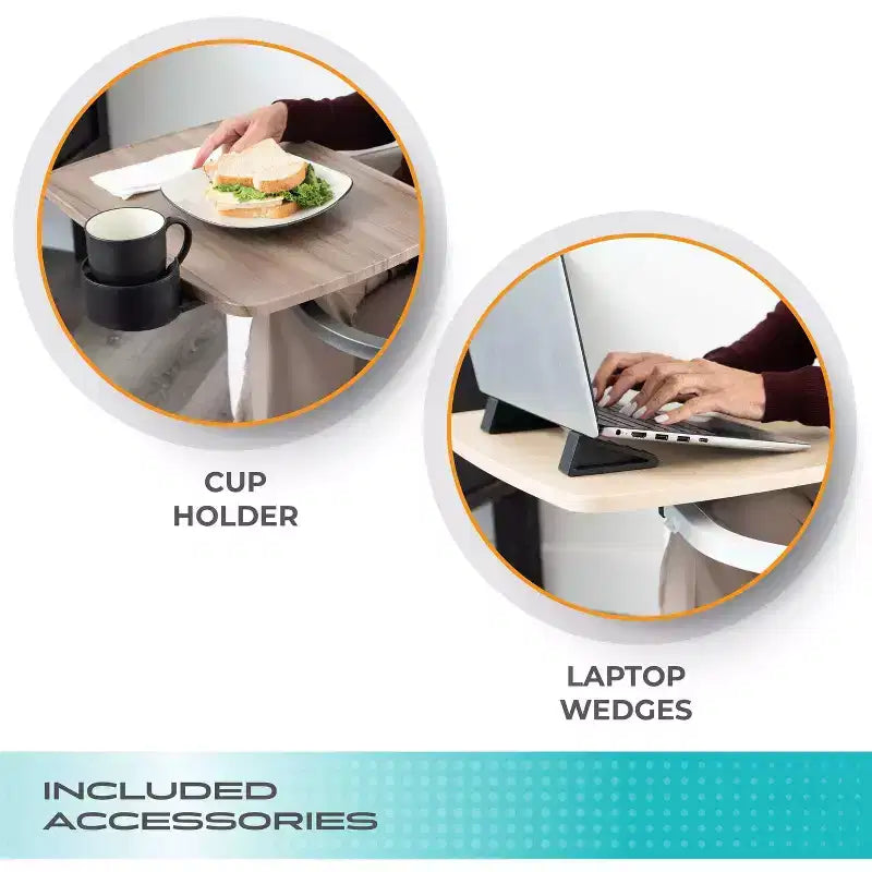 Stander Wonder Tray, Vassoio TV Girevole Regolabile e Scrivania per Laptop con Portabicchieri e Supporti per Laptop, XL, Nero