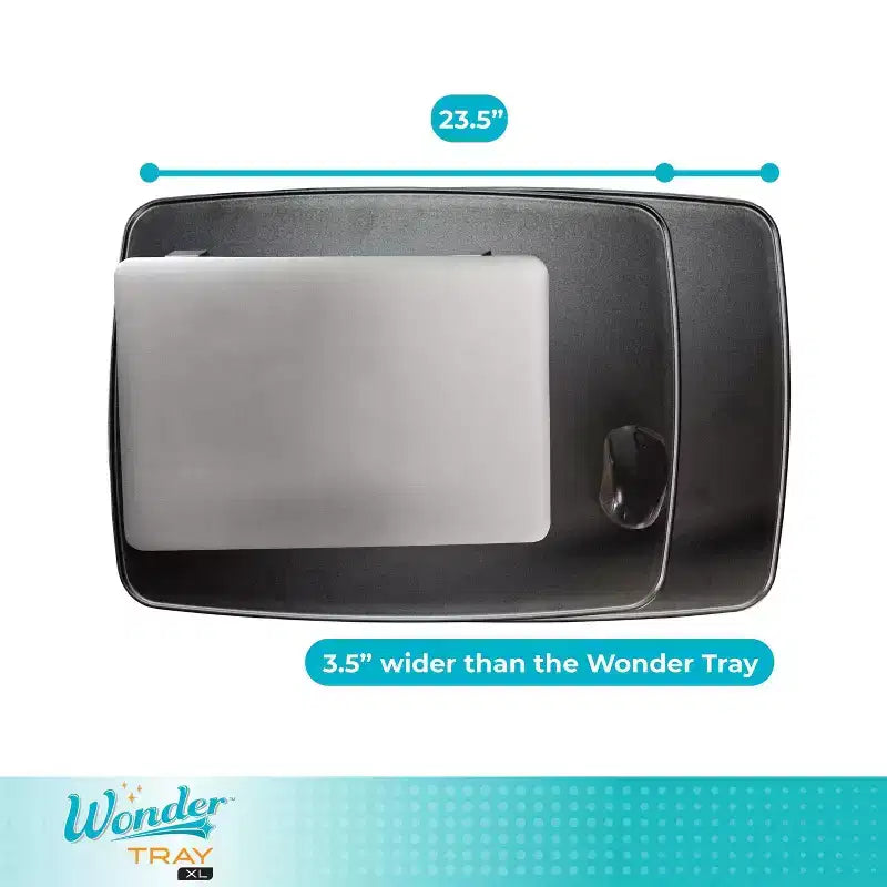 Stander Wonder Tray, Vassoio TV Girevole Regolabile e Scrivania per Laptop con Portabicchieri e Supporti per Laptop, XL, Nero