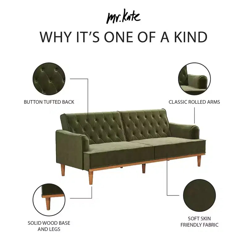 Futon Vintage Mr. Kate Stella con molle a spirale