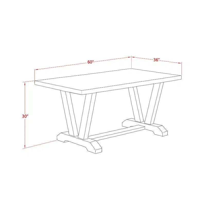 Tavolo da pranzo HomeStock V-Style 36X60 pollici
