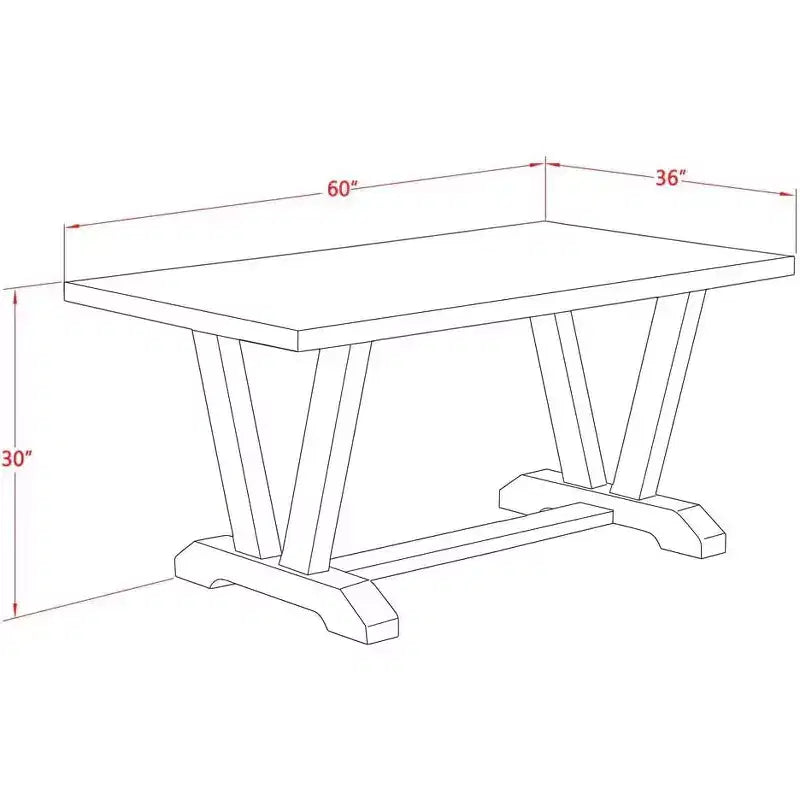 Tavolo da pranzo HomeStock V-Style 36X60 pollici