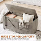Panca Contenitore in Legno Grigio con Ruote – 2 Posti