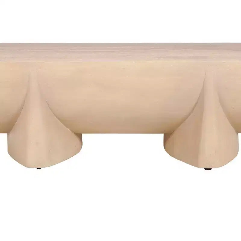 Tavolino da Caffè in Legno di Mango Marrone, Doppia Base, 122 cm