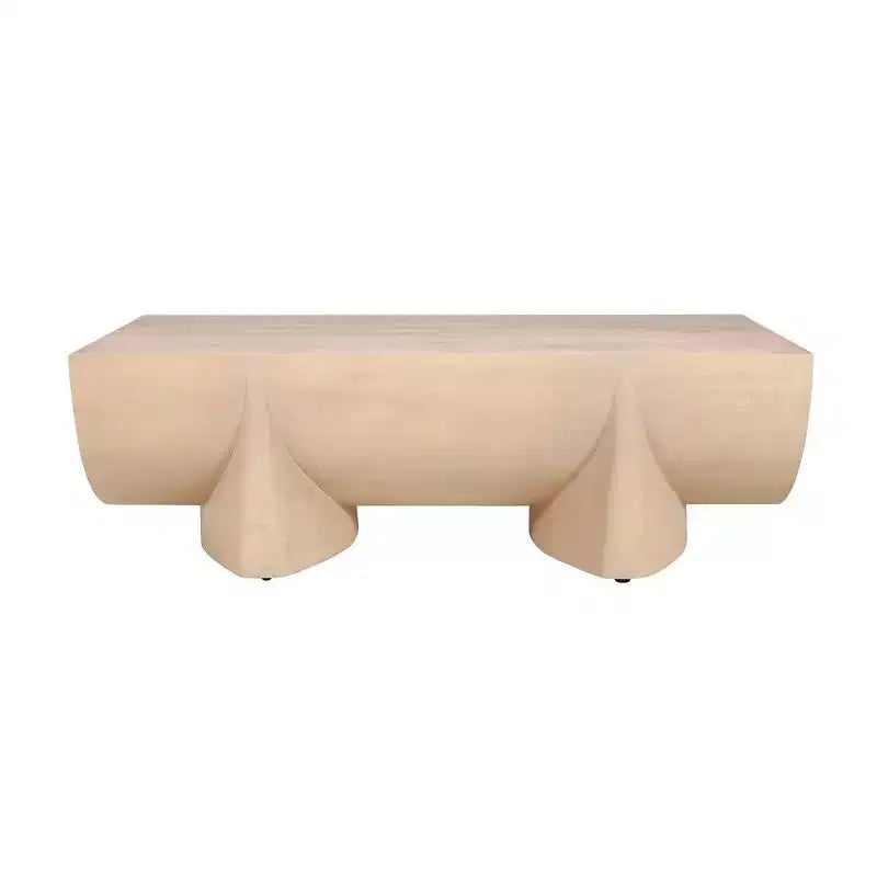 Tavolino da Caffè in Legno di Mango Marrone, Doppia Base, 122 cm
