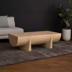 Tavolino da Caffè in Legno di Mango Marrone, Doppia Base, 122 cm