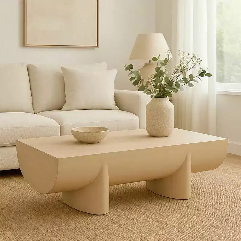 Tavolino da Caffè in Legno di Mango Marrone, Doppia Base, 122 cm