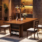 Lantine Farmhouse, tavolo da pranzo per 4-6 persone, 160 cm, tavolo da pranzo rettangolare con contenitore per cucina, soggiorno