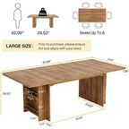 Lantine Farmhouse, tavolo da pranzo per 4-6 persone, 160 cm, tavolo da pranzo rettangolare con contenitore per cucina, soggiorno