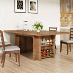 Lantine Farmhouse, tavolo da pranzo per 4-6 persone, 160 cm, tavolo da pranzo rettangolare con contenitore per cucina, soggiorno