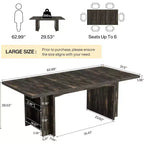Lantine Farmhouse, tavolo da pranzo per 4-6 persone, 160 cm, tavolo da pranzo rettangolare con contenitore per cucina, soggiorno