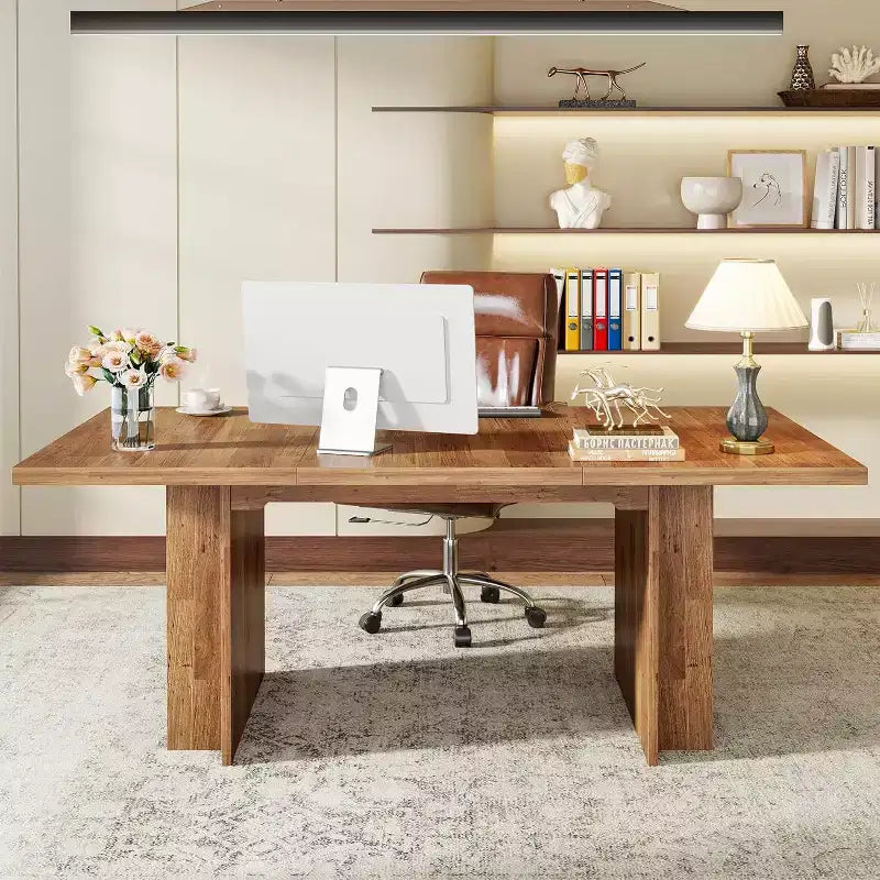Lantine Farmhouse, tavolo da pranzo per 4-6 persone, 160 cm, tavolo da pranzo rettangolare con contenitore per cucina, soggiorno