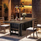 Lantine Farmhouse, tavolo da pranzo per 4-6 persone, 160 cm, tavolo da pranzo rettangolare con contenitore per cucina, soggiorno