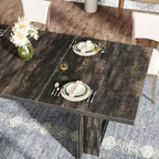 Lantine Farmhouse, tavolo da pranzo per 4-6 persone, 160 cm, tavolo da pranzo rettangolare con contenitore per cucina, soggiorno