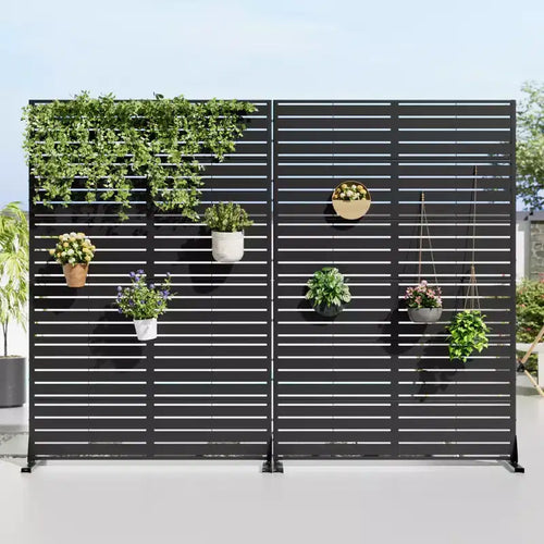 72 H Dovelina Outdoor Privacy Screen Decorative Garden Fence (Set of 2)