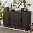Credenza/Buffet nera a 4 ante con ripiani regolabili