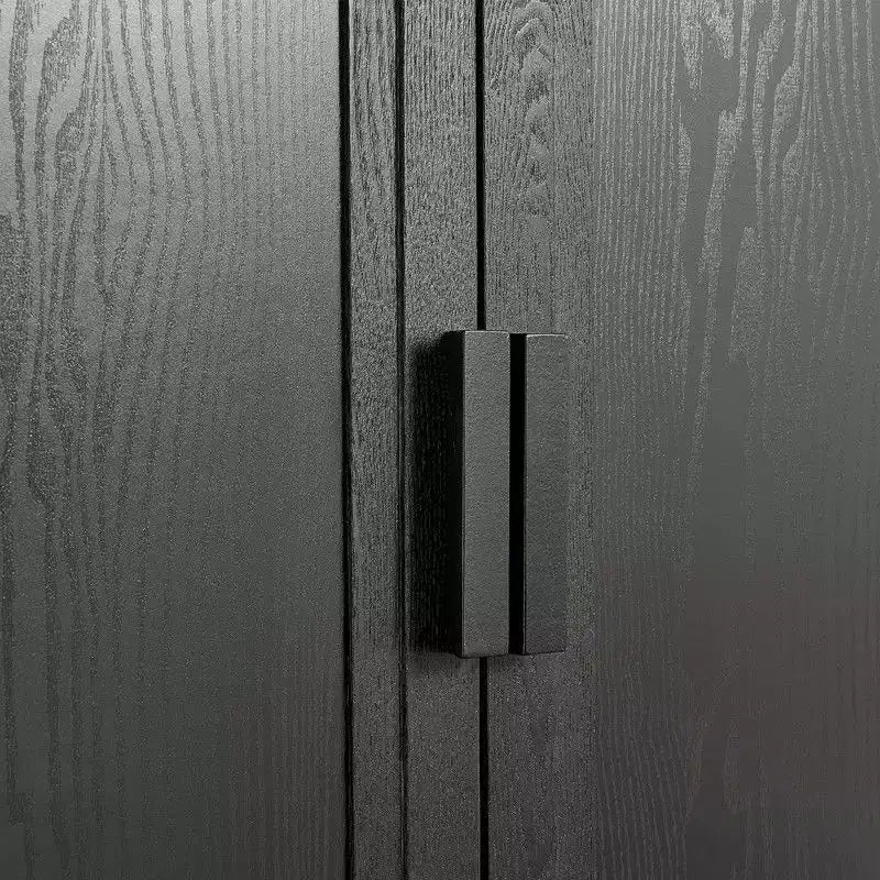 Credenza/Buffet nera a 4 ante con ripiani regolabili