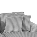 Divano Sezionale a U in Velluto a Coste con Chaise Longue, 5+ Posti a Sedere
