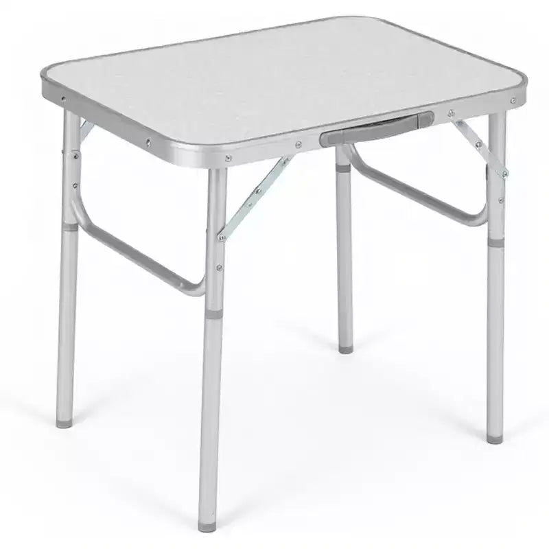 Acekool Tavolino Pieghevole con Altezza Regolabile, Tavolo da Campeggio Portatile con Telaio in Alluminio Leggero e Maniglia per il Trasporto, Argento