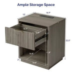 Comodini Karl Home con 1 cassetto in MDF (pannello di fibra a media densità) grigio, larghi 18,9 pollici