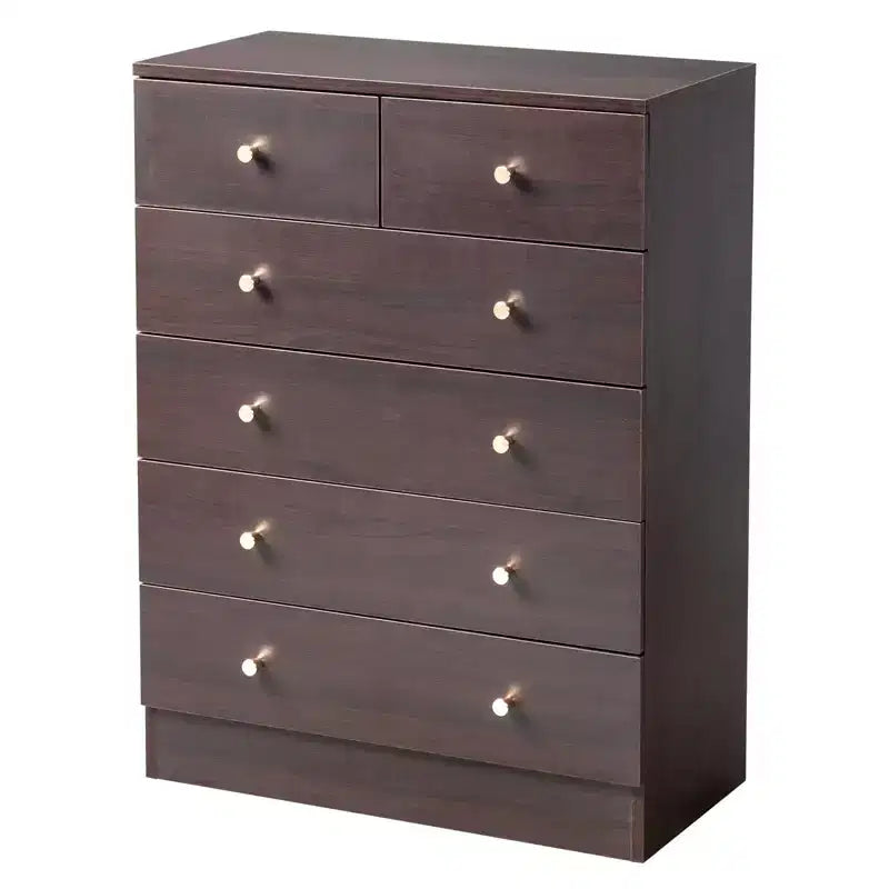 Cassettiera Karl Home a 6 cassetti in truciolato marrone, larghezza 66 cm