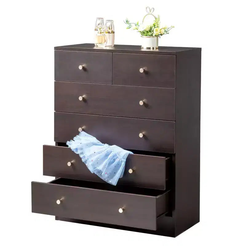 Cassettiera Karl Home a 6 cassetti in truciolato marrone, larghezza 66 cm
