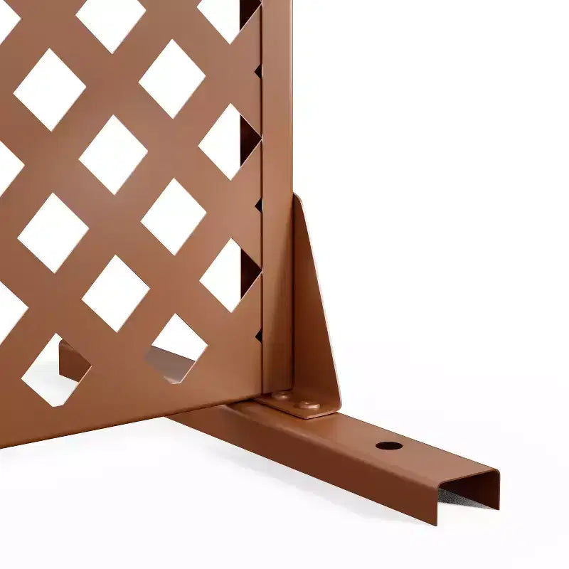 Divisorio ad arco diamantato, 3 pannelli | Marrone / Nero | Acciaio zincato