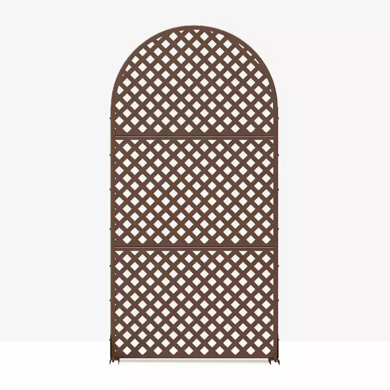 Divisorio ad arco diamantato, 3 pannelli | Marrone / Nero | Acciaio zincato