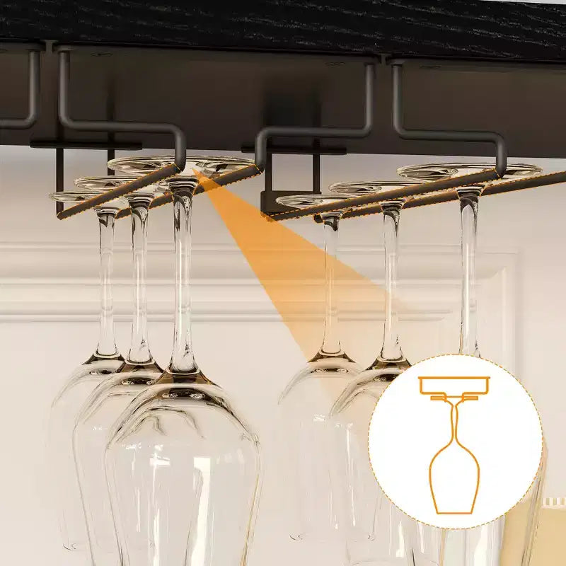 Credenza mobile bar a 3 livelli con portabottiglie e spazio contenitore, mobile buffet con portabicchieri e anta a rete, per cucina, soggiorno e bar