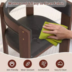 Set di 4 sedie Acekool - Sedili in pelle PU ampi con struttura in legno di caucciù, sedie da pranzo nere per casa e ufficio