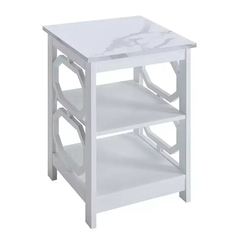 HomeStock Tavolino da Salotto Rettangolare in Legno, Colore Bianco, Altezza 60 cm, 1 Pezzo
