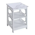 HomeStock Tavolino da Salotto Rettangolare in Legno, Colore Bianco, Altezza 60 cm, 1 Pezzo