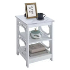 HomeStock Tavolino da Salotto Rettangolare in Legno, Colore Bianco, Altezza 60 cm, 1 Pezzo