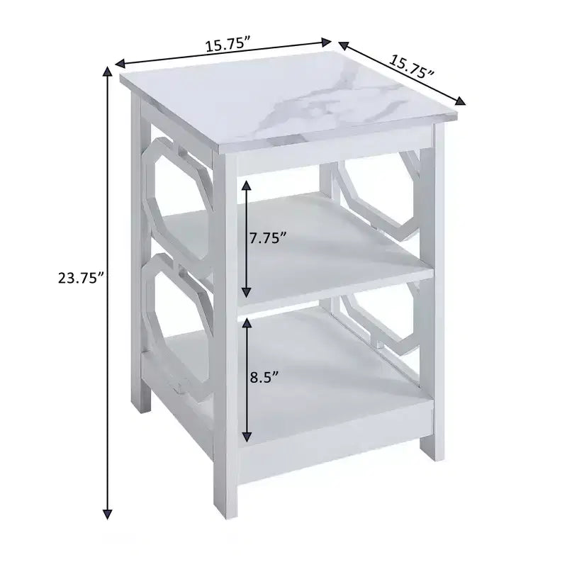 HomeStock Tavolino da Salotto Rettangolare in Legno, Colore Bianco, Altezza 60 cm, 1 Pezzo