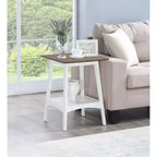 HomeStock Tavolino da Salotto Rettangolare in Legno, Colore Bianco, Altezza 61 cm, 1 Pezzo