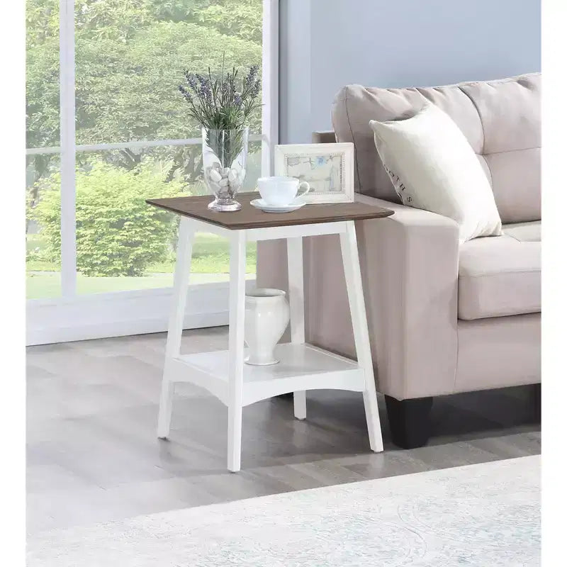 HomeStock Tavolino da Salotto Rettangolare in Legno, Colore Bianco, Altezza 61 cm, 1 Pezzo