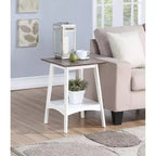 HomeStock Tavolino da Salotto Rettangolare in Legno, Colore Bianco, Altezza 61 cm, 1 Pezzo