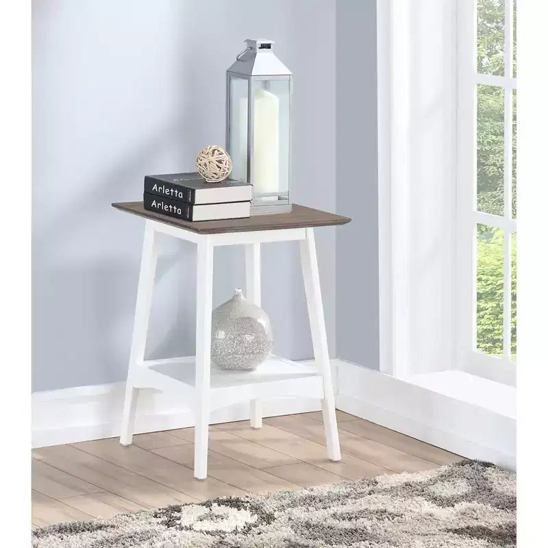 HomeStock Tavolino da Salotto Rettangolare in Legno, Colore Bianco, Altezza 61 cm, 1 Pezzo