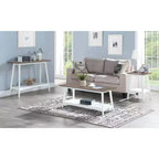 HomeStock Tavolino da Salotto Rettangolare in Legno, Colore Bianco, Altezza 61 cm, 1 Pezzo