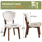 KERDOM Sedie da Pranzo in Legno Set da 8, Sedie da Pranzo Moderne Rivestite in Tessuto, Cuscino Ampio Senza Braccioli, Sedia da Pranzo Rustica, Beige