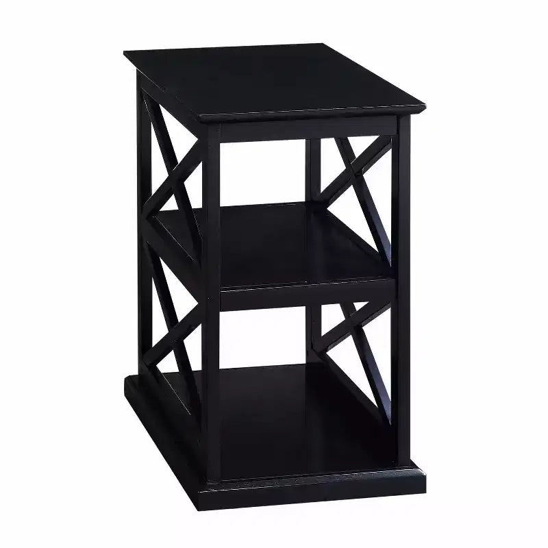 HomeStock Tavolino da Salotto Belmont con Ripiani Elegante Struttura a Doppia X Tavolino d'Appoggio a Tre Livelli per Arredamento Transizionale