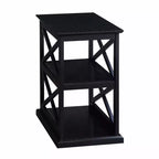 HomeStock Tavolino da Salotto Belmont con Ripiani Elegante Struttura a Doppia X Tavolino d'Appoggio a Tre Livelli per Arredamento Transizionale